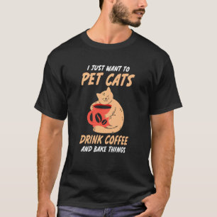 Haustier Katzen Kaffeetrinker Katzenliebhaber Back T-Shirt