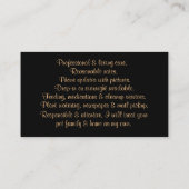 Haustier-Katzen Sitzen und Dienstleistungen Visitenkarte (Rückseite)