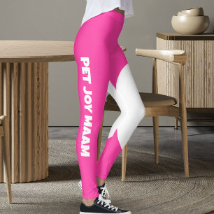Haustier Katzenmutter Name Elektrisch Rosa Weiß Be Leggings