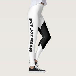 Haustier Katzenmutter Name Weiß Schwarz Lustig Per Leggings