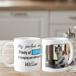 Haustier Liebe Katze Hund Kaffee blau Kaffeetasse