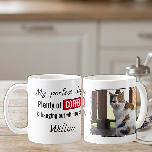 Haustier Liebe Katze Hund Kaffee rot Kaffeetasse