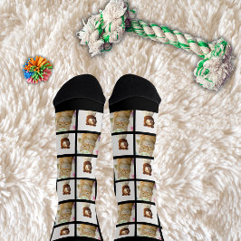 Haustier-Lover-Hunde Katze 2 Fotos Collage Custom  Socken
