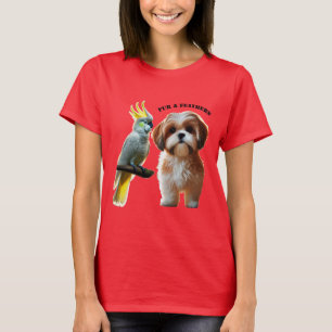 Haustier Lover von Shih Tzu Dog und Cockatoo Bird T-Shirt