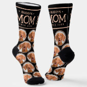 Haustier Mama Geschenk Hund Katze Foto Muster Schw Socken (Gewinkelt)