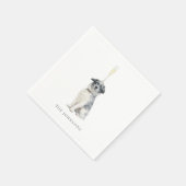Haustier mit Champagnerglas Hochzeit II Serviette (Ecke)