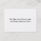 HAUSTIER-MODELL VISITENKARTE (Rückseite)