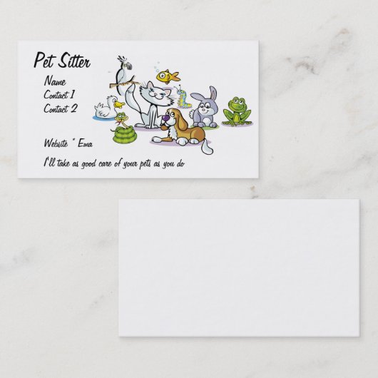 Haustier-Modell Visitenkarte (Vorne/Hinten)