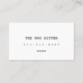 HAUSTIER-MODELL Visitenkarte des HUND| (Rückseite)