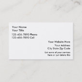 Haustier-Modell-Visitenkarten Visitenkarte (Rückseite)