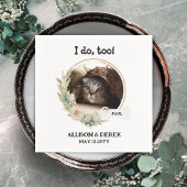 Haustier Name Hund Katze Custom Foto Wreath Weddin Serviette