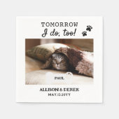 Haustier Name Hund Katze Foto Hochzeit Probe Abend Serviette (Vorderseite)