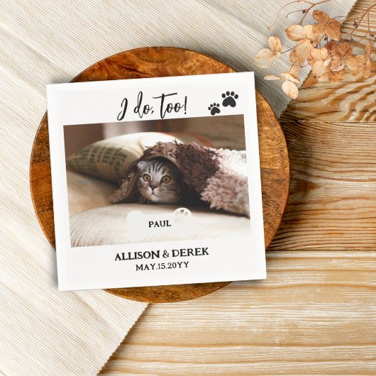 Haustier Name Hund Katzenkatze Custom Foto Funny W Serviette