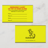 Haustier-Notalarm-Zuhause-alleingeschäfts-Karten Visitenkarte (Vorne/Hinten)