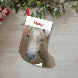 Haustier-Pferdepony-Liebhaber-Foto u. Name Kleiner Weihnachtsstrumpf