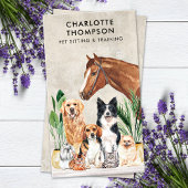 Haustier Pflegehund Katze Pferde Tiere Boho Wasser Visitenkarte