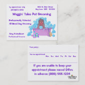 Haustier-Pflegengeschäfts-und Verabredungs-Karte Terminkarte (Vorne/Hinten)