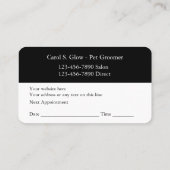 Haustier-Pflegenservice-moderner Entwurf Terminkarte (Rückseite)