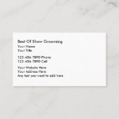 Haustier-PflegenVisitenkarten Visitenkarte (Rückseite)