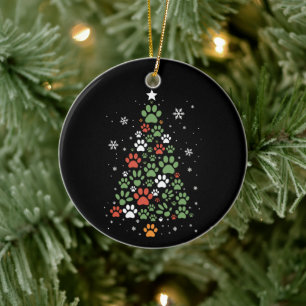 Haustier Pfote Weihnachtsbaum Katzen Hunde Liebhab Keramik Ornament