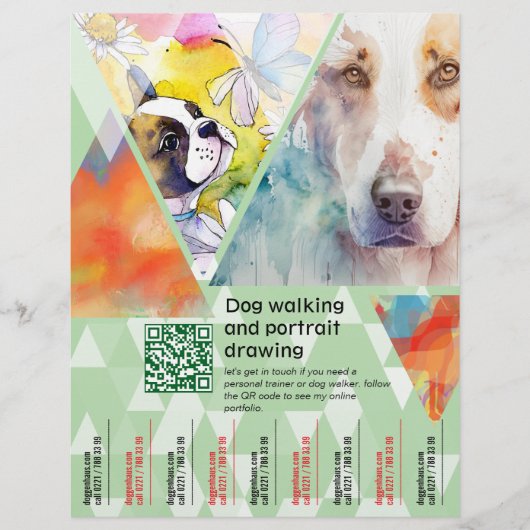 Haustier-Portrait-Flugblätter Flyer (Vorne)