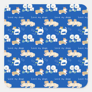 Haustier Quadratischer Aufkleber