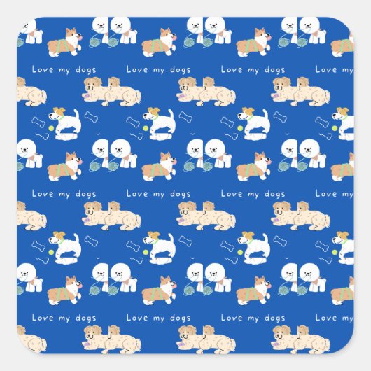 Haustier Quadratischer Aufkleber (Vorderseite)
