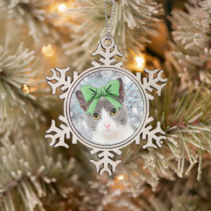 Haustier-Schneeflocke gerahmt als Ornament
