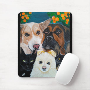 Haustier-Selfie-Malerei von Alfred Fox Mousepad