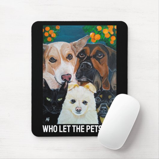 Haustier-Selfie-Malerei von Alfred Fox Mousepad (Mit Mouse)