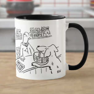 Haustier-Shop Hund mit Einkaufskorb Tasse