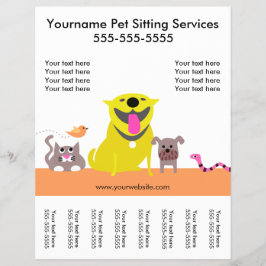Haustier Sitter Flyer mit Taghund, Katze, Vogel, S