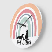 Haustier-Sitter Große Wanduhr (Winkel)