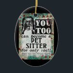 Haustier-Sitter - Vintage Réro Keramik Ornament<br><div class="desc">Haustiere Sitter Vintage Werbung in Türkis,  Aqua,  Rot und Schwarz. Künstlerisch,  lustig,  farbenfroh und lustig,  es macht ein tolles Geschenk und bringt dem Empfänger sicherlich Lächeln und Lachen.</div>
