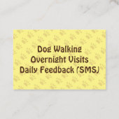 Haustier-Sitter Visitenkarte (Rückseite)