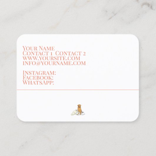 Haustier-Sitter - Visitenkarte (Rückseite)