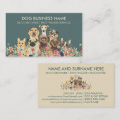 Haustier Sitter Walker Hund Petcare boho Retro Visitenkarte (Vorne/Hinten)