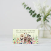 Haustier Sitter Walker Hund Petcare grüne Blüte Visitenkarte (Stehend Vorderseite)