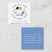 Haustier Sitter Walker Niedlich Adortable Cat Anim Quadratische Visitenkarte (Vorne/Hinten)