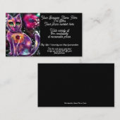 Haustier Sitter Whimsical Abstrakte Blumenkatze Visitenkarte (Vorne/Hinten)