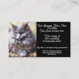 Haustier Sitter Whimsical Gray Kitty Cat Schmuck Visitenkarte
