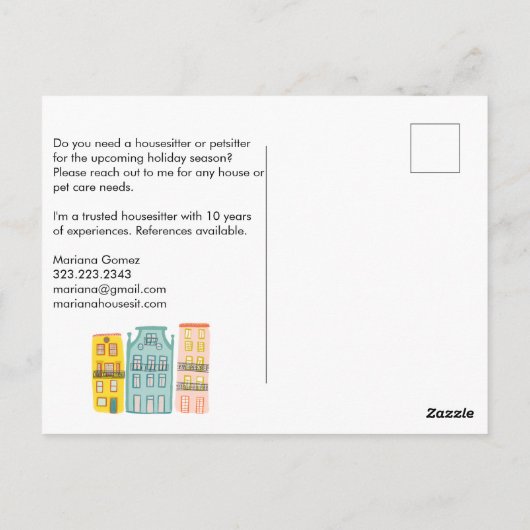 Haustier Sitting Haustier Sittisitter Niedlich ein Postkarte (Rückseite)