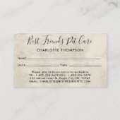 Haustier Sitzen Hund Walker Dog Groomer Boho Wasse Terminkarte (Rückseite)