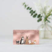 Haustier Sitzen Katze Haustier Sitzen Rose Goldfol Visitenkarte (Stehend Vorderseite)