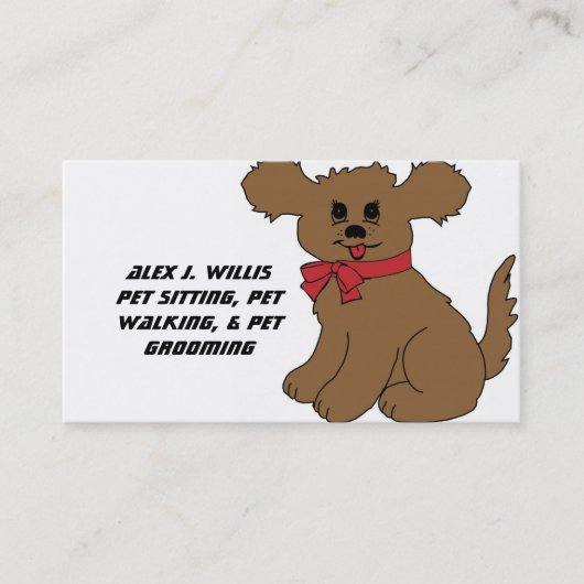 Haustier-Sitzen Visitenkarte (Vorderseite)