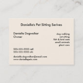 Haustier-sitzende Dienstleistungen Visitenkarte (Rückseite)