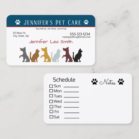 Haustier-sitzende Geschäfts-Karten - Visitenkarte (Vorne/Hinten)