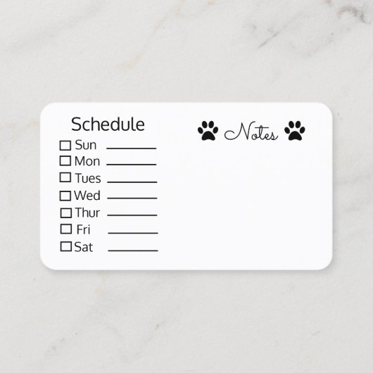 Haustier-sitzende Geschäfts-Karten - Visitenkarte (Rückseite)