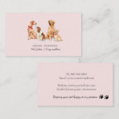 Haustier Sitzende Hunde Fußweg rosa Visitenkarte (Vorne/Hinten)