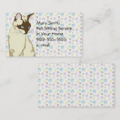 Haustier-sitzender Service Visitenkarte (Vorne/Hinten)